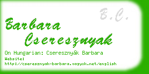 barbara cseresznyak business card